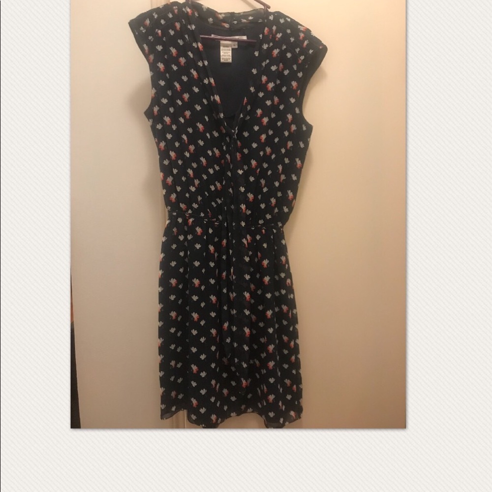 Navy floral knee length Max Studio dress size L